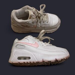 Toddler Nike Air Max 90 Shoes in White & Pink
